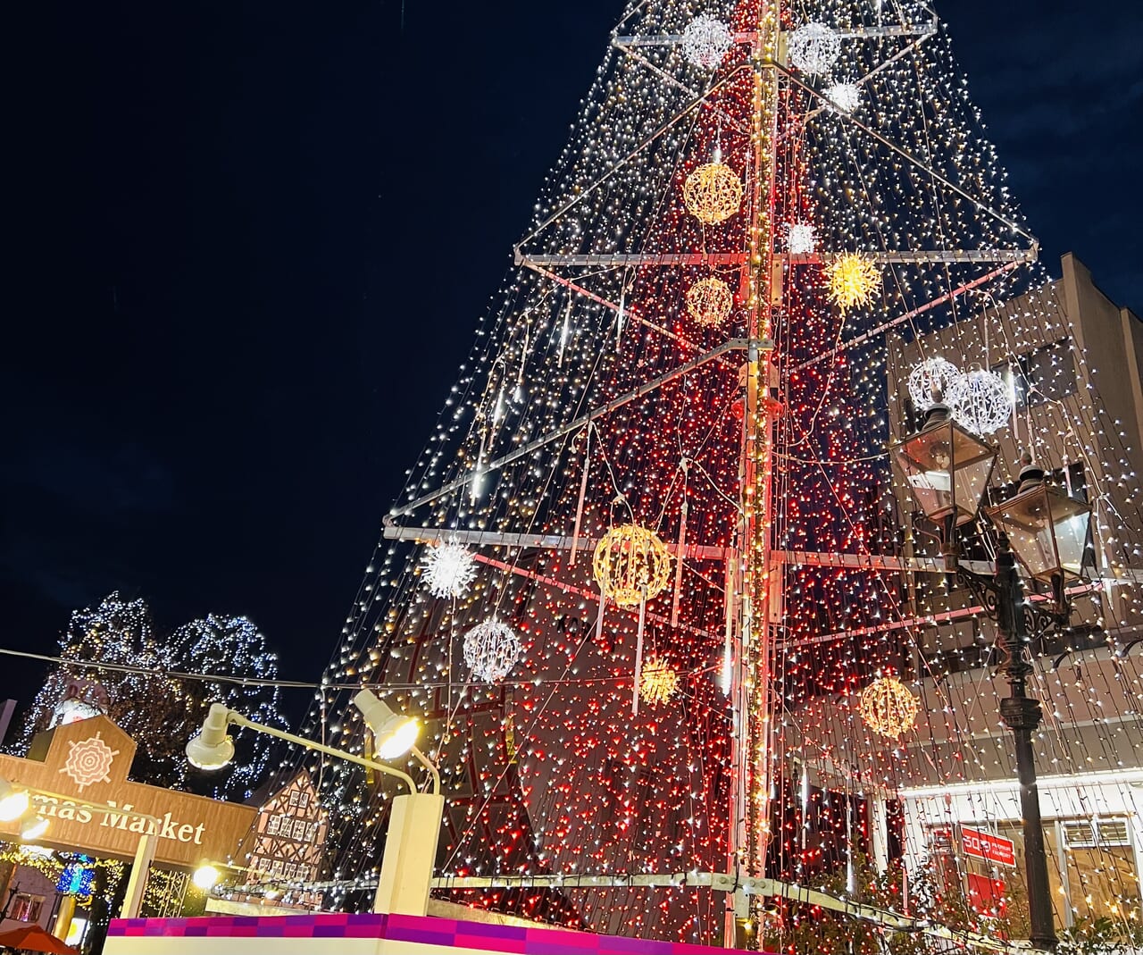 高知市中央公園のイルミネーションフェスタのクリスマスツリー