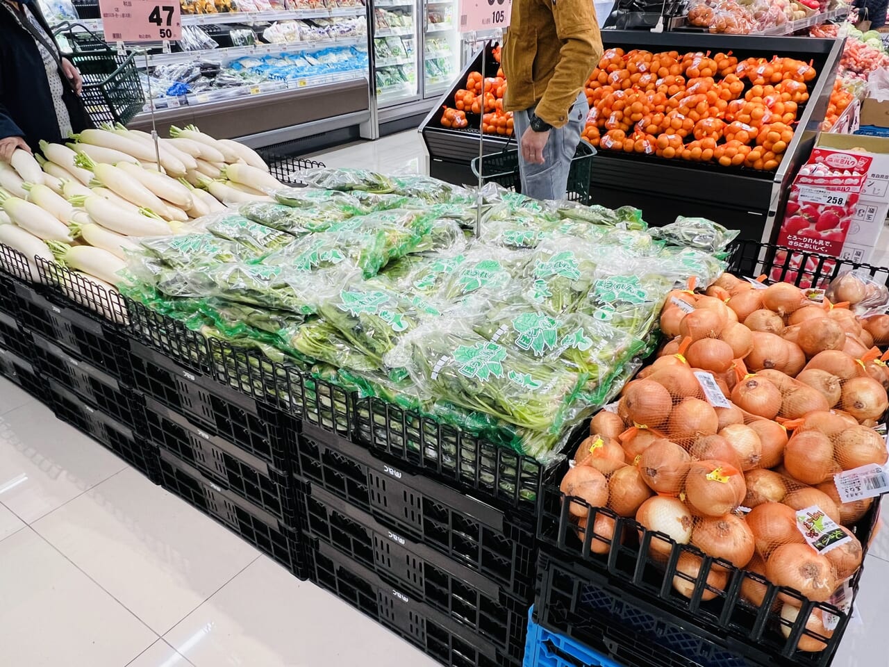 2023年12月15日にオープンした「ドラッグストアmac福井店」の野菜売り場