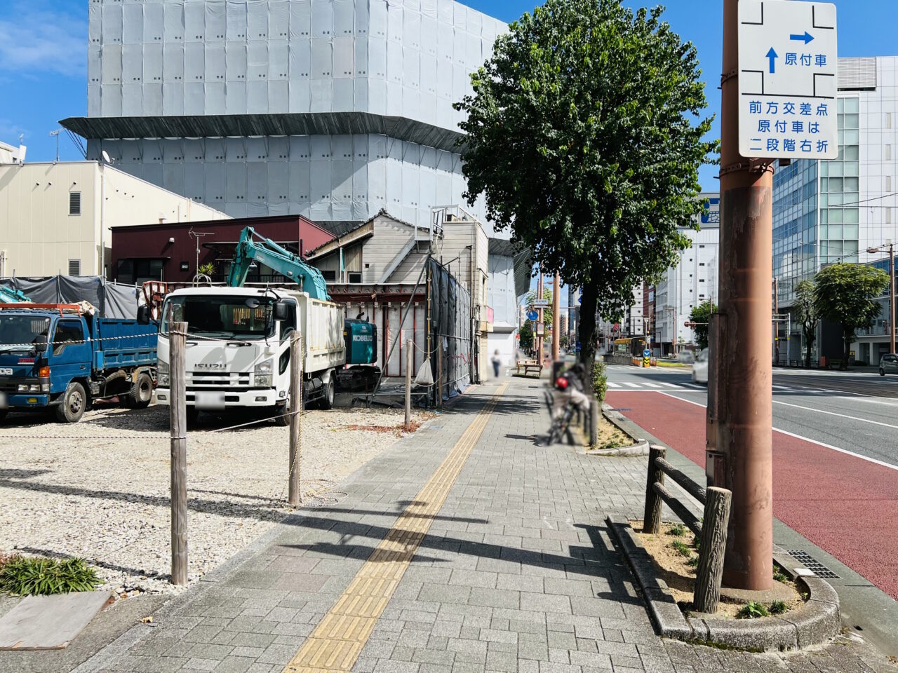 駐車場「三井リパーク」がオープンするうどん屋「源水はりまや」跡地の様子