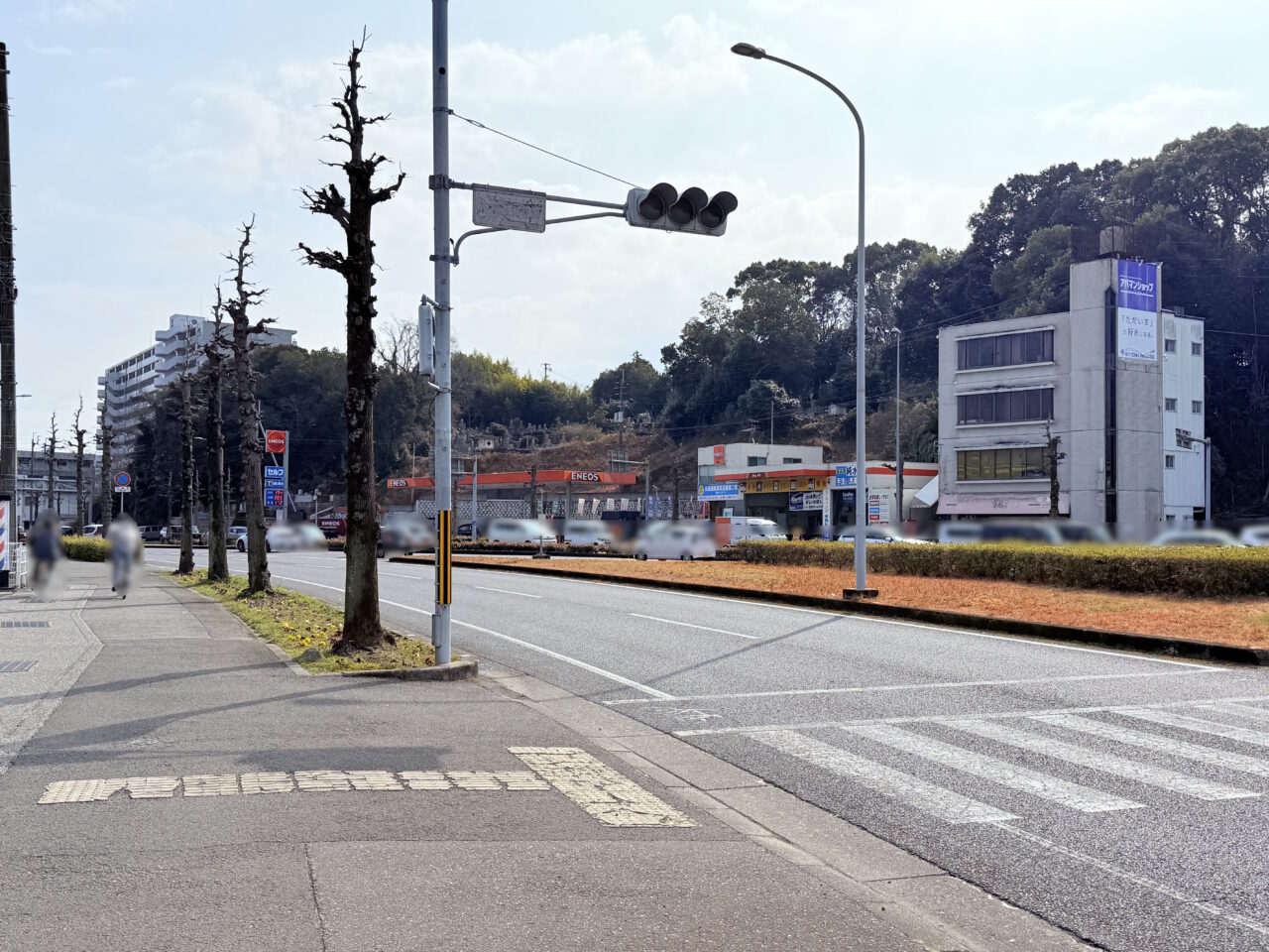 2025年2月28日に閉店した老舗ラーメン屋「龍（ロン）」がある能茶山交差点