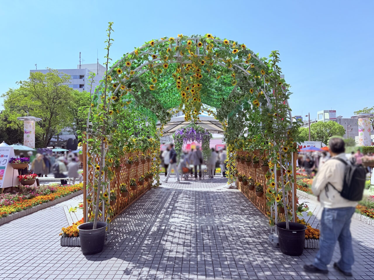 2025年5月3日～5日の間、東洋電化中央公園で開催されている「こうち春花まつり」の様子