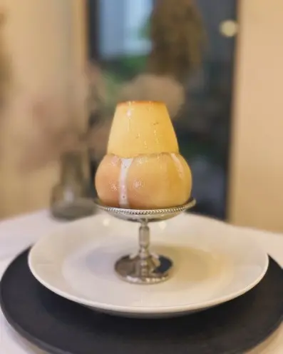 至高の一杯が楽しめる中の橋通りのコーヒー専門店「露堂々」のフルーツプリン