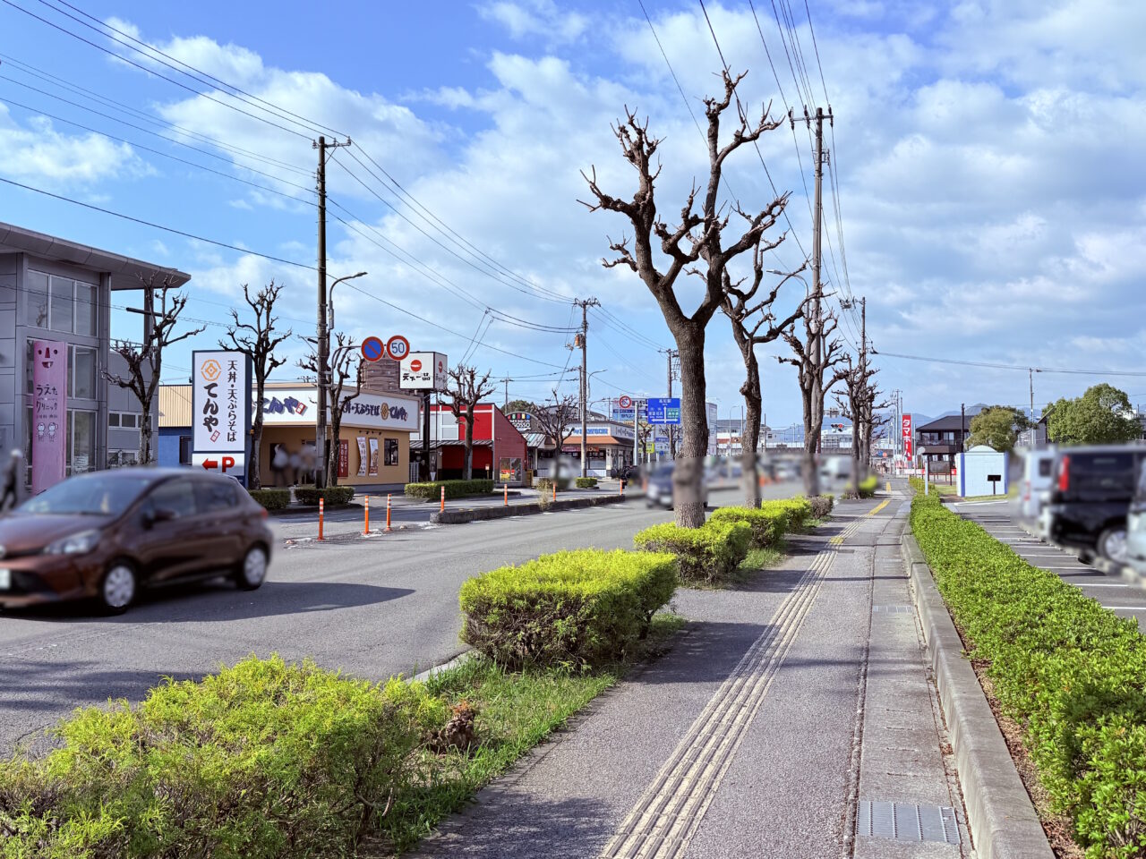 高知県初出店の「てんや高知インター店」の周辺の様子