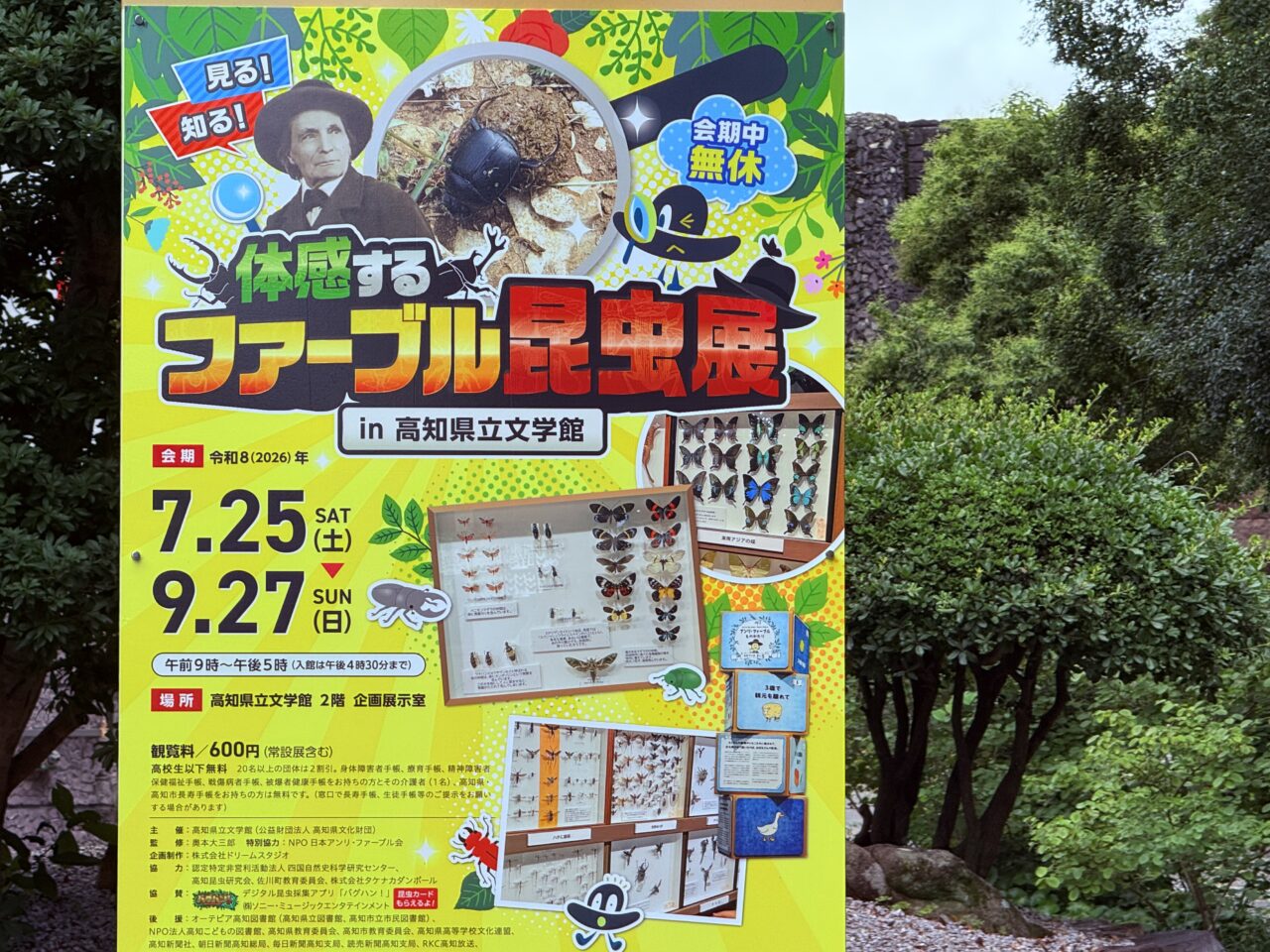 高知県立文学館で開催される「体感するファーブル昆虫展」