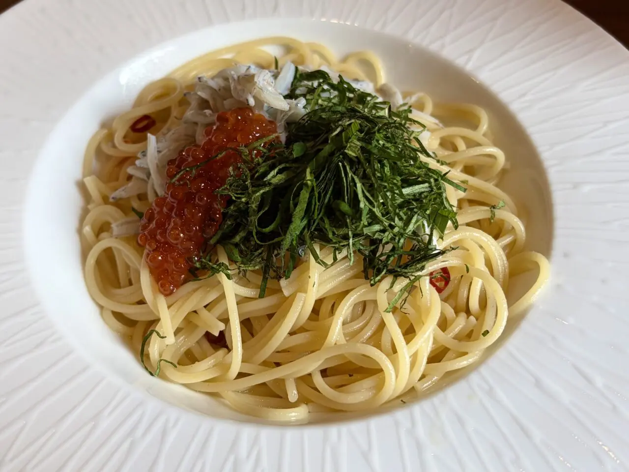 高知しらすと大葉のペペロンチーノ